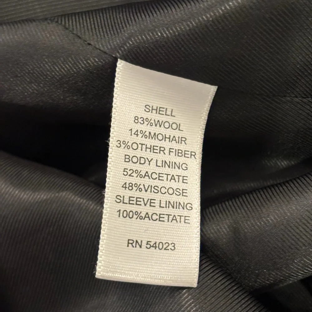 Banana Republic Mens 38R Black Wool‎ Mohair Blend Two Button Suit Jacket Blazer